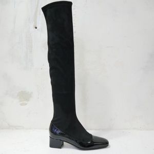 Carel Paris Melinda Black Patent Vernis Boots